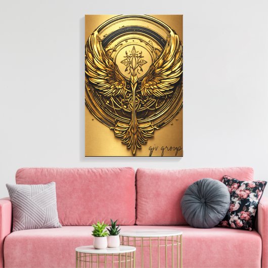 Fierce Eagle Spirit - Bold & Majestic T-Shirt Des Canvas Afdruk (Insitu (Woonkamer))