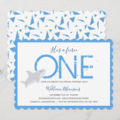 Fierce Een Haai Dier Eerste Verjaardag Kaart (Voorkant / Achterkant)