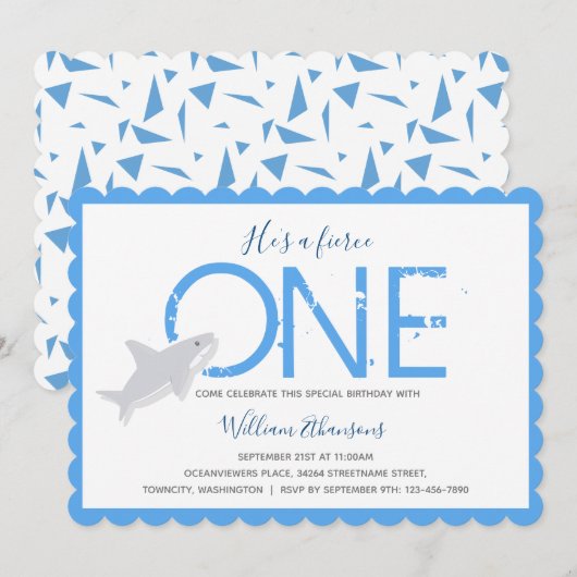 Fierce Een Haai Dier Eerste Verjaardag Kaart (Voorkant / Achterkant)