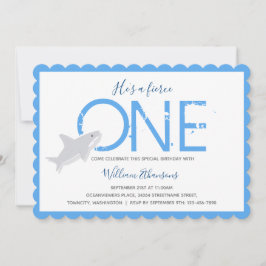 Fierce Een Haai Dier Eerste Verjaardag Kaart