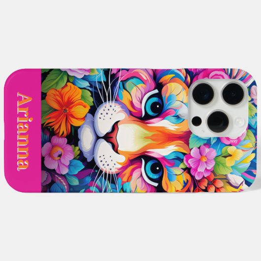 Fierce Elegance:  Bloemen Tijger Kunst Case-Mate iPhone Case (Achterkant (horizontaal))