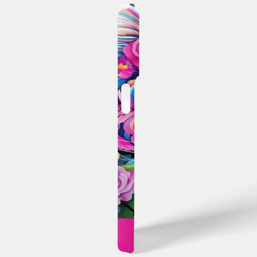 Fierce Elegance:  Bloemen Tijger Kunst Case-Mate iPhone Case (Achterkant / Rechts)