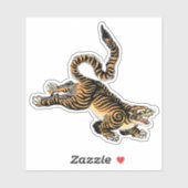 Fierce Elegance: Japanse Tijger Sticker (Vel)
