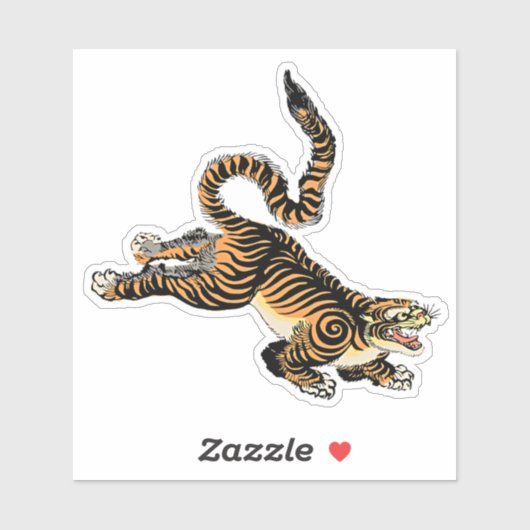 Fierce Elegance: Japanse Tijger Sticker (Vel)