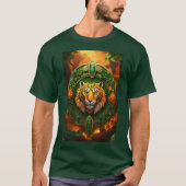 Fierce Elegance Tiger Face Print T-shirt (Voorkant)