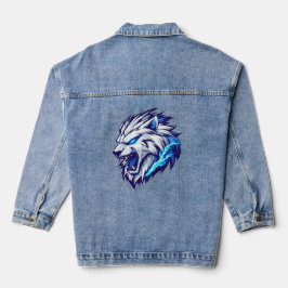 Fierce elektrische Lion Head Denim Jacket – Bold B