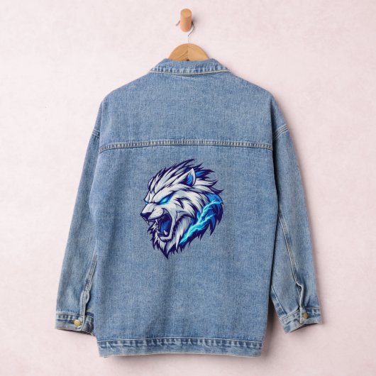 Fierce elektrische Lion Head Denim Jacket – Bold B (Hangar)