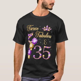 Fierce Fabulous 35 Jaar Oud 35e Verjaardag Balleri T-shirt