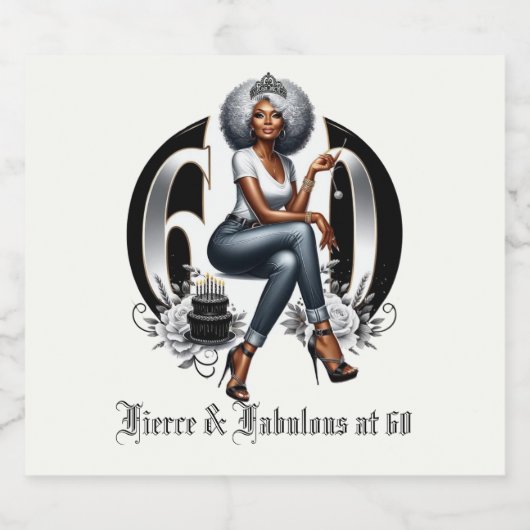 Fierce & Fabulous at 60 Sparkling Wijnetiket (Enkel label)