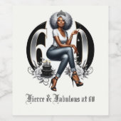 Fierce & Fabulous at 60 Wijn Etiket (Enkel label)