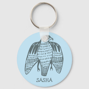 Fierce Falcon CUSTOM NAME Peregrine Bird Sleutelhanger