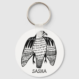 Fierce Falcon CUSTOM NAME Peregrine Bird Sleutelhanger