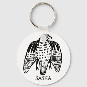 Fierce Falcon CUSTOM NAME Peregrine Bird Sleutelhanger