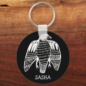 Fierce Falcon CUSTOM NAME Peregrine Bird Sleutelhanger (Voorkant)