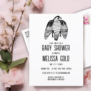 Fierce Falcon Simple Chique BABY SHOWER CUSTOM Uitnodiging Briefkaart