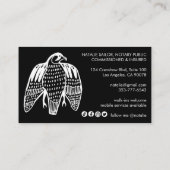 FIERCE FALCON Unieke Moderne Logo Notarieel publie Visitekaartje (Achterkant)