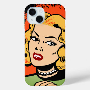 Fierce & Fearless: Retro stripboek - Boze vrouw iPhone 15 Case