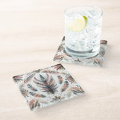 Fierce Feathers Glazen Onderzetter (Schuin)