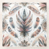 Fierce Feathers Glazen Onderzetter (Voorkant)