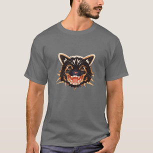Fierce Feline: Wild en Bold Cat Design T-shirt