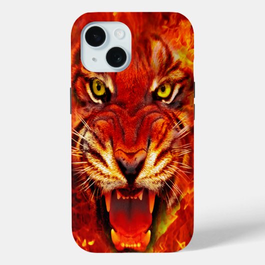 Fierce Fiery Roaring Tiger Art Case-Mate iPhone Case (Achterkant)