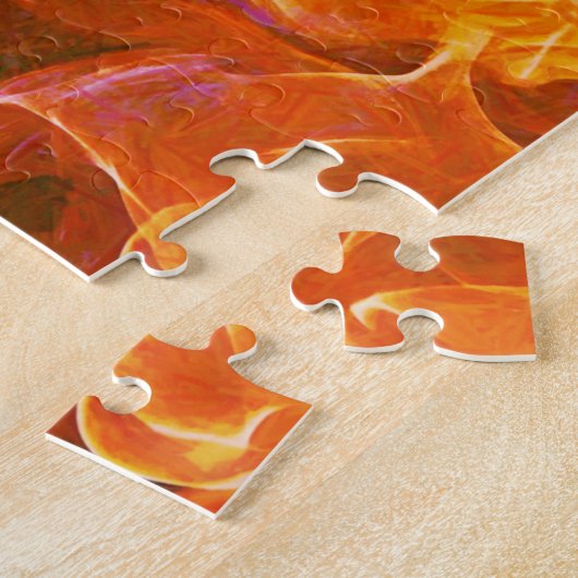 Fierce Fire Abstracte Art Puzzle Legpuzzel (Zijkant)