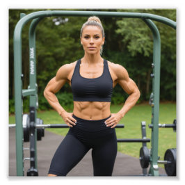 Fierce Fitness Queen Sterke lichaamsbouw Outdoor G Foto Afdruk