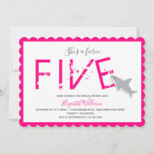 Fierce Five Hot Pink Shark Animal 5e Kaart (Voorkant)