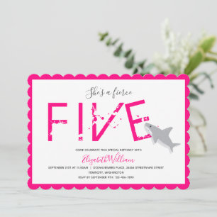 Fierce Five Hot Pink Shark Animal 5e Kaart