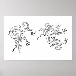 Fierce & Flowing – Japanese Dragon Art Poster
