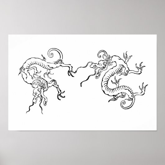 Fierce & Flowing – Japanse Drakenkunst Poster (Voorkant)