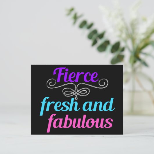 Fierce Fresh Fabulous Confident Diva Quote Briefkaart (Staand voorkant)