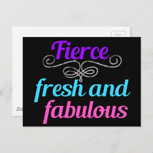 Fierce Fresh Fabulous Confident Diva Quote Briefkaart (Voorkant / Achterkant)