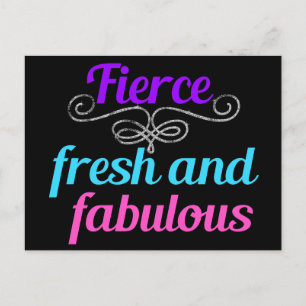 Fierce Fresh Fabulous Confident Diva Quote Briefkaart
