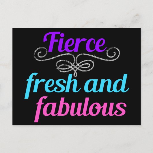 Fierce Fresh Fabulous Confident Diva Quote Briefkaart (Voorkant)