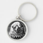 Fierce Fury: De krachtige blik van een adelaar Sleutelhanger (Voorkant)