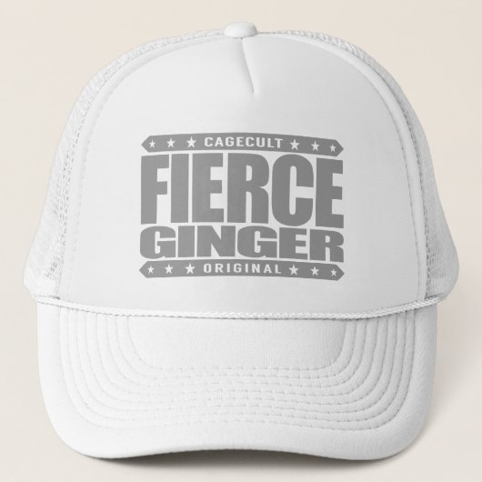FIERCE GINGER - Fearless Red-Haire Bleek Warrior Trucker Pet (Voorkant)