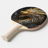 Fierce Gold Dragon Personalized Tafeltennisbatje (Voorkant Gekanteld)