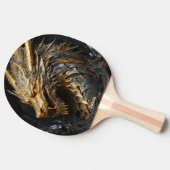 Fierce Gold Dragon Personalized Tafeltennisbatje (Zijkant)