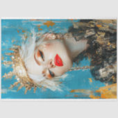 Fierce Gold Queen Abstracte Art Decoupage Tissuepapier (Voorkant)