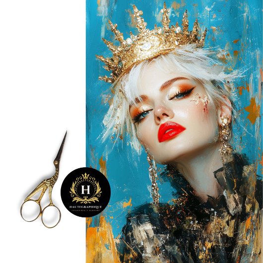 Fierce Gold Queen Abstracte Art Decoupage Tissuepapier