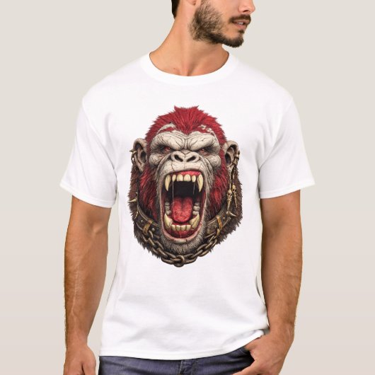 Fierce Gorilla Head T-Shirt – Sterk Dierenontwerp (Voorkant)