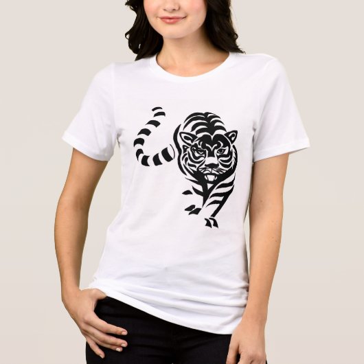 Fierce Grace - Vrouwen Tiger Graphic Tri-Blend T-S Shirt (Voorkant)