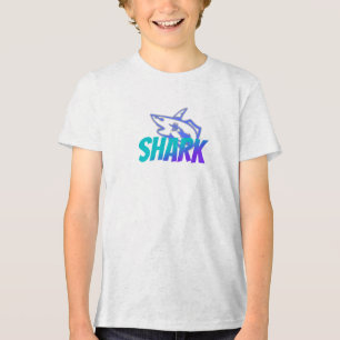 Fierce Gradient Haaienlogo Krachtige Oceaan Tri-Blend Shirt