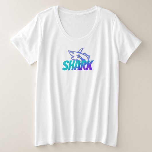 Fierce Gradient Shark Logo | Bold Ocean Grote Maat T-shirt (Design voorkant)