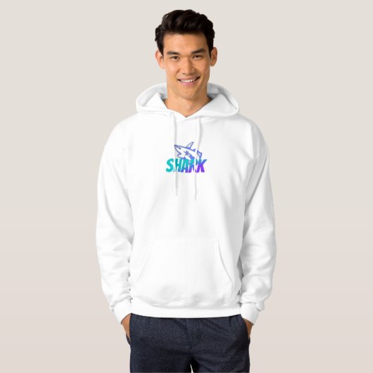 Fierce Gradient Shark Logo | Bold Ocean Hoodie (Voorkant volledig)