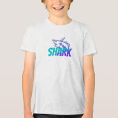 Fierce Gradient Shark Logo  | Bold Ocean  Tri-Blend Shirt (Voorkant)