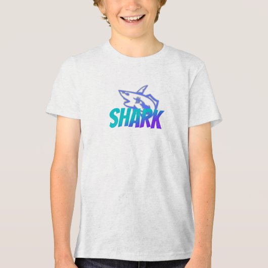 Fierce Gradient Shark Logo  | Bold Ocean  Tri-Blend Shirt (Voorkant)