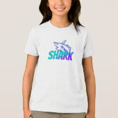 Fierce Gradient Shark Logo  | Bold Ocean  Tri-Blend Shirt (Voorkant)