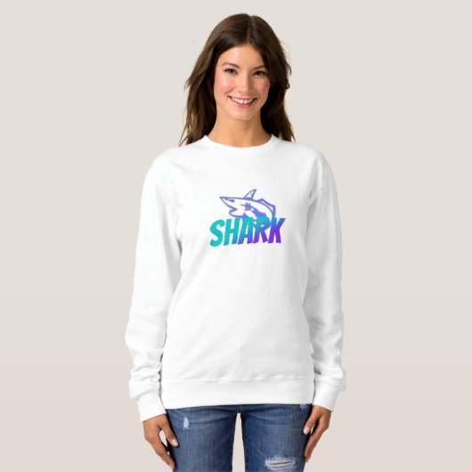 Fierce Gradient Shark Logo | Bold Ocean Trui (Voorkant volledig)